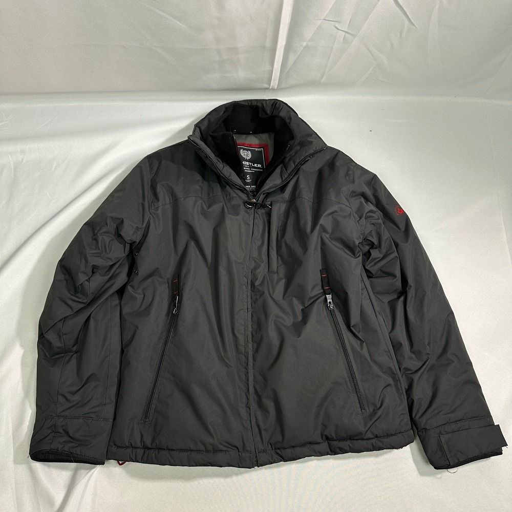 J. Whistler Jacket Men's Small Black Water Resistant Full Zip All Weather Coat‎